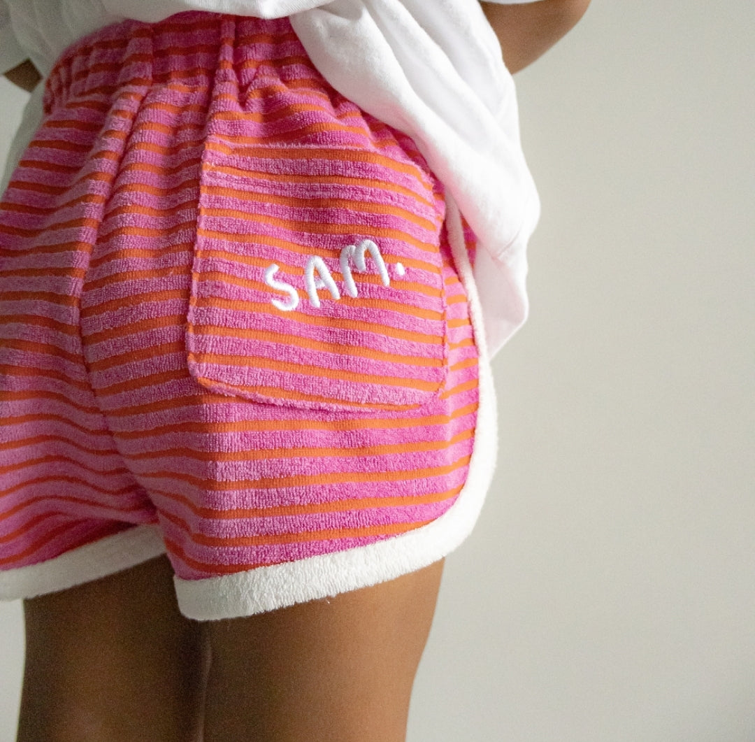 Stripe terry shorts