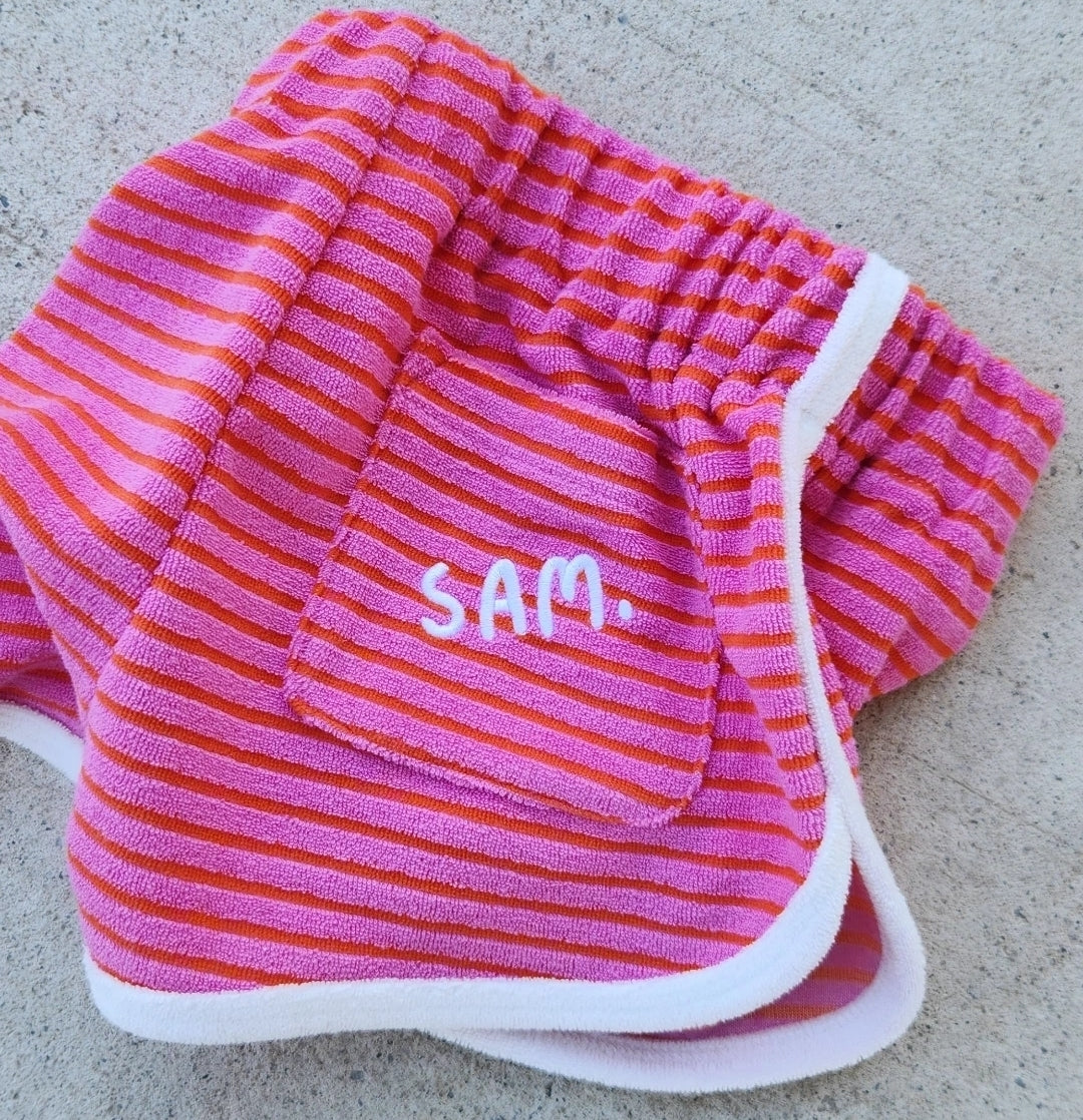 Stripe terry shorts