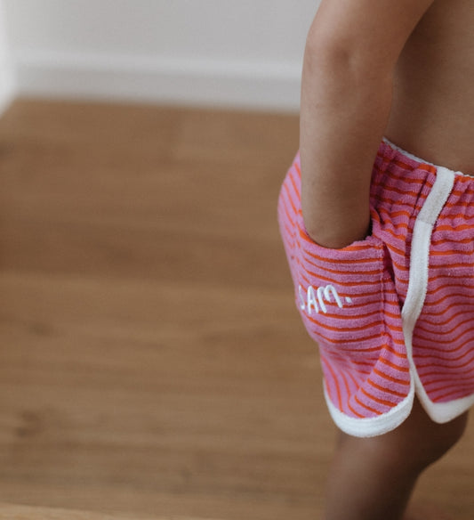 Stripe terry shorts